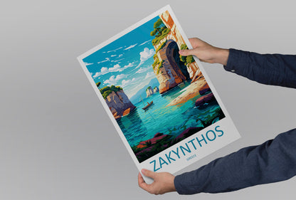 Zakynthos Travel Print Wall Art Zakynthos Greece Wall Hanging Home Decoration Zakynthos Gift Art Lovers Wall Art Print Zakynthos Greek Print