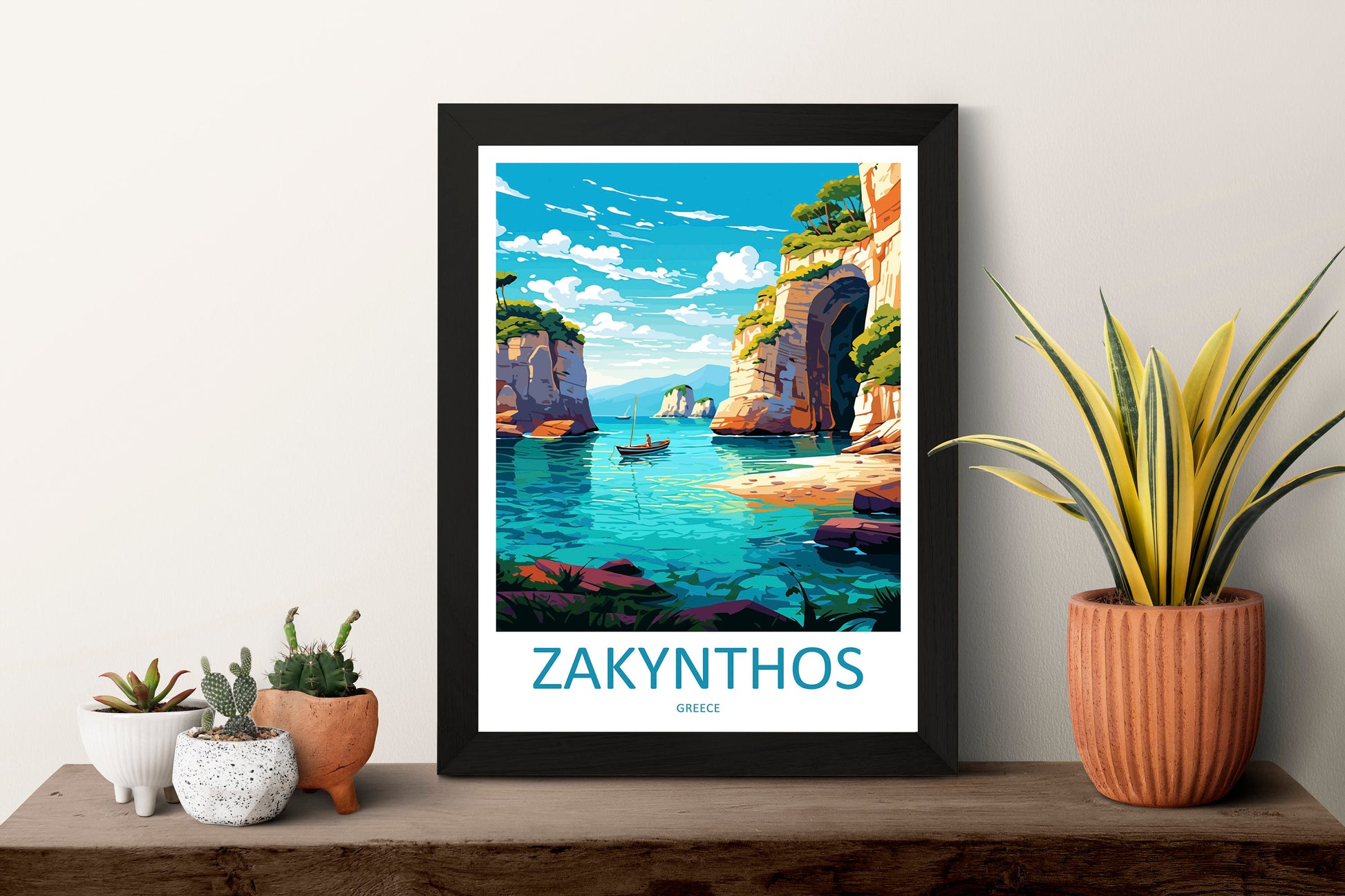 Zakynthos Travel Print Wall Art Zakynthos Greece Wall Hanging Home Decoration Zakynthos Gift Art Lovers Wall Art Print Zakynthos Greek Print