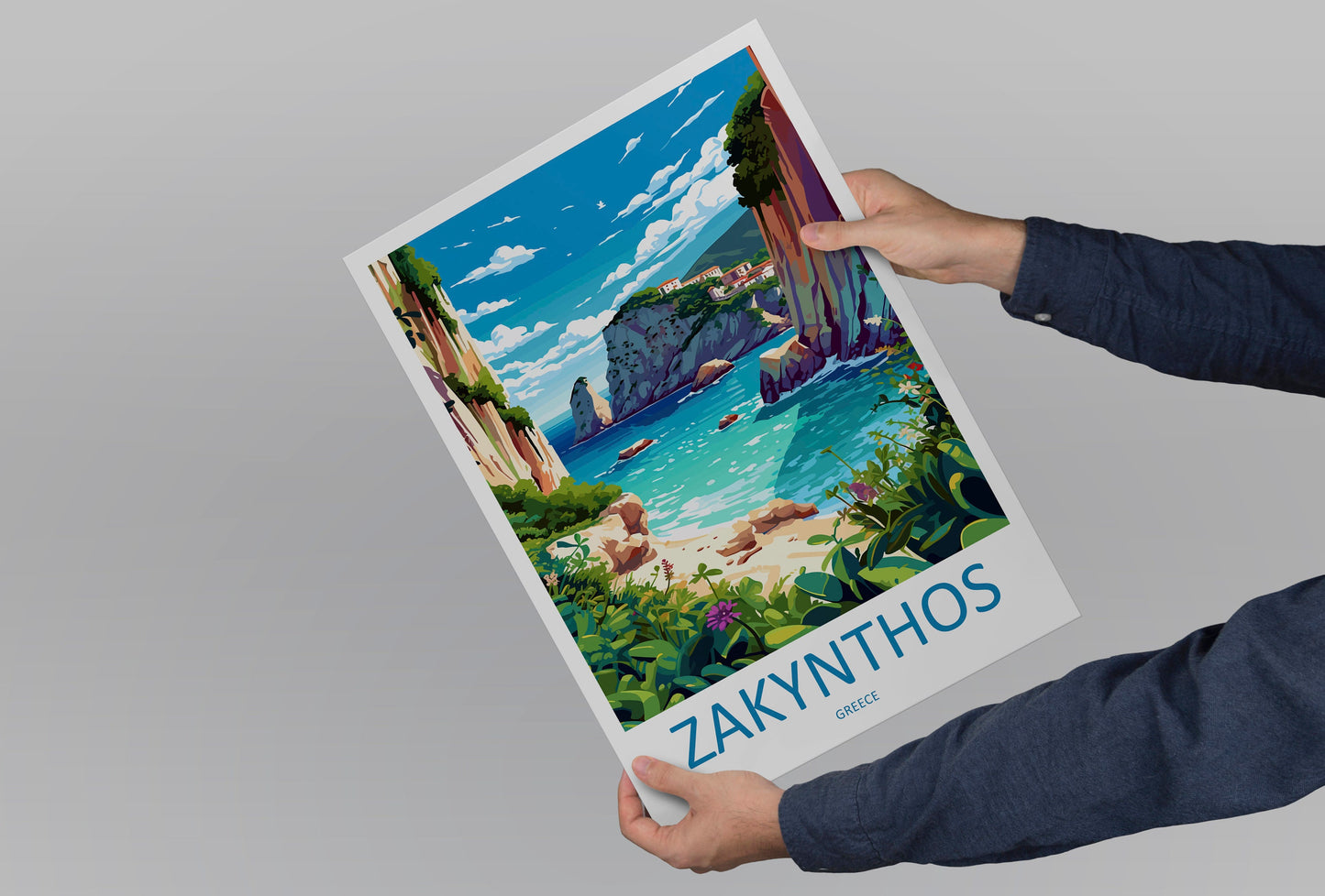 Zakynthos Travel Print Wall Art Zakynthos Greece Wall Hanging Home Decoration Zakynthos Gift Art Lovers Wall Art Print Zakynthos Greek Print