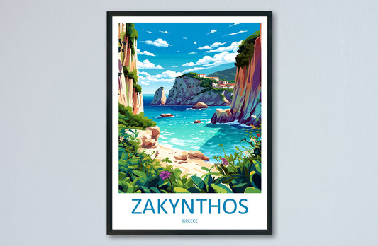 Zakynthos Travel Print Wall Art Zakynthos Greece Wall Hanging Home Decoration Zakynthos Gift Art Lovers Wall Art Print Zakynthos Greek Print