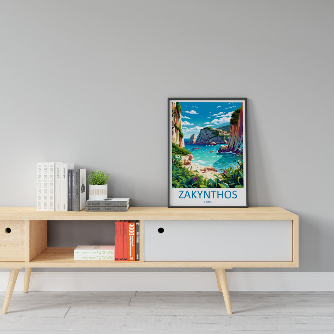 Zakynthos Travel Print Wall Art Zakynthos Greece Wall Hanging Home Decoration Zakynthos Gift Art Lovers Wall Art Print Zakynthos Greek Print