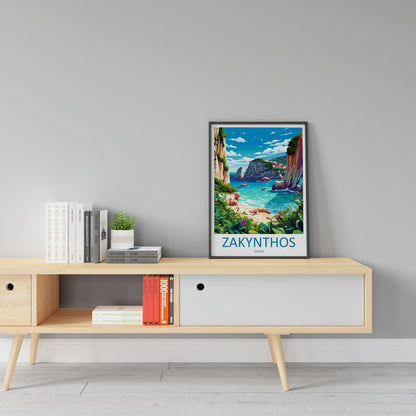 Zakynthos Travel Print Wall Art Zakynthos Greece Wall Hanging Home Decoration Zakynthos Gift Art Lovers Wall Art Print Zakynthos Greek Print