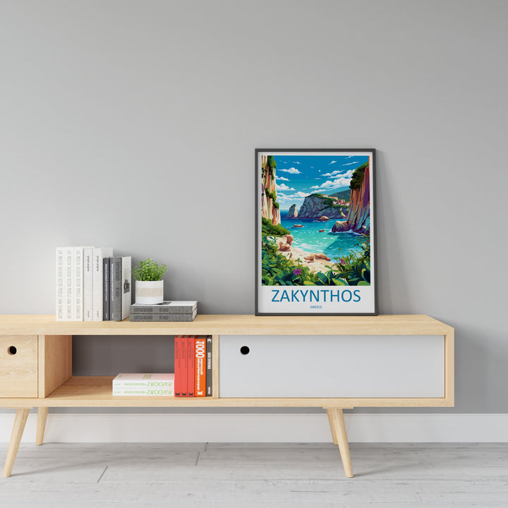 Zakynthos Travel Print Wall Art Zakynthos Greece Wall Hanging Home Decoration Zakynthos Gift Art Lovers Wall Art Print Zakynthos Greek Print