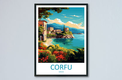 Corfu Travel Print Wall Art Corfu Greece Wall Hanging Home Decoration Corfu Gift Art Lovers Wall Art Print Corfu Wall Décor Greece Poster