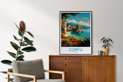 Corfu Travel Print Wall Art Corfu Greece Wall Hanging Home Decoration Corfu Gift Art Lovers Wall Art Print Corfu Wall Décor Greece Poster
