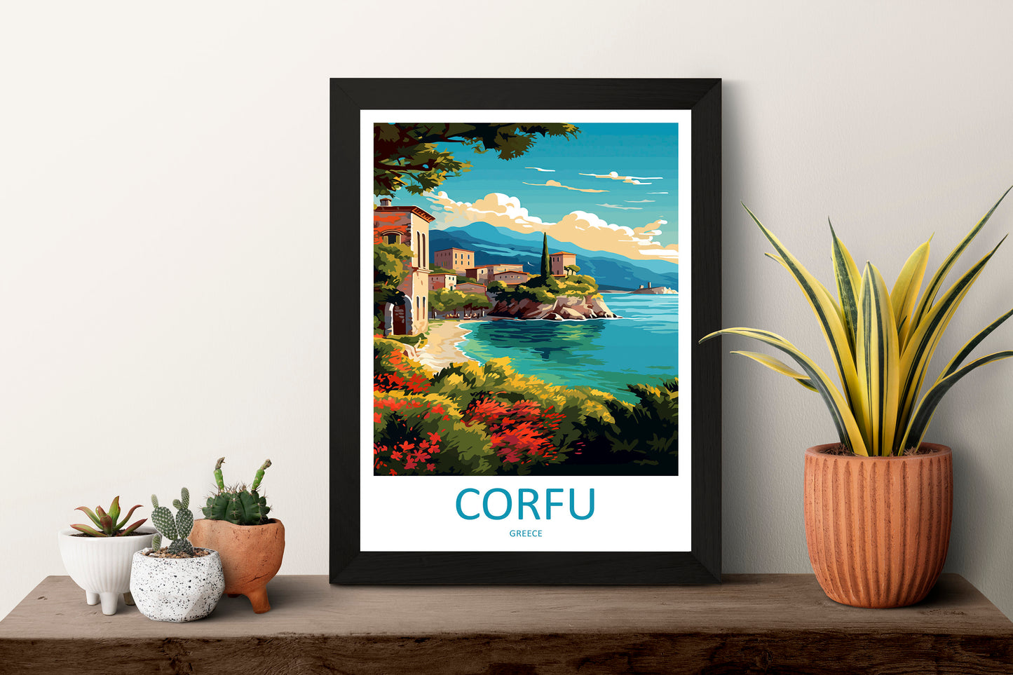 Corfu Travel Print Wall Art Corfu Greece Wall Hanging Home Decoration Corfu Gift Art Lovers Wall Art Print Corfu Wall Décor Greece Poster