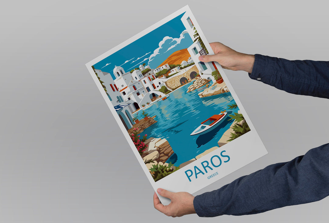 Paros Travel Print Wall Art Paros Greece Wall Hanging Home Decoration Paros Gift Art Lovers Wall Art Print Paros Greece Wall Art