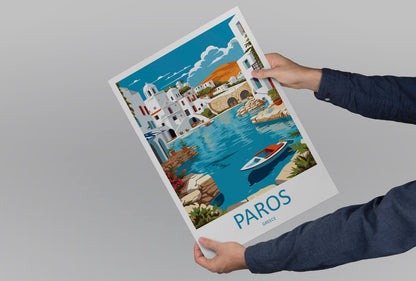 Paros Travel Print Wall Art Paros Greece Wall Hanging Home Decoration Paros Gift Art Lovers Wall Art Print Paros Greece Wall Art