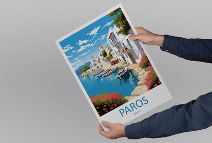 Paros Travel Print Wall Art Paros Greece Wall Hanging Home Decoration Paros Gift Art Lovers Wall Art Print Paros Greece Wall Art