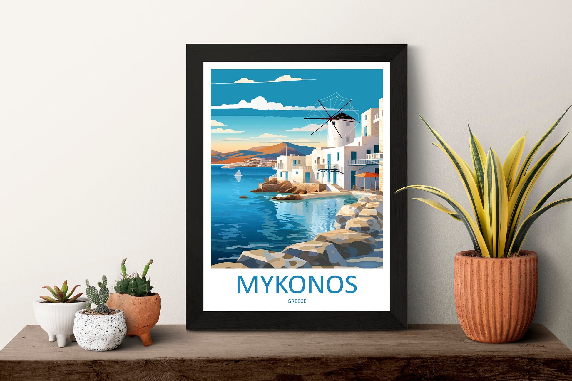 Mykonos Travel Print Wall Art Mykonos Greece Wall Hanging Home Decoration Mykonos Gift Art Lovers Wall Art Print Mykonos Greece Wall Poster