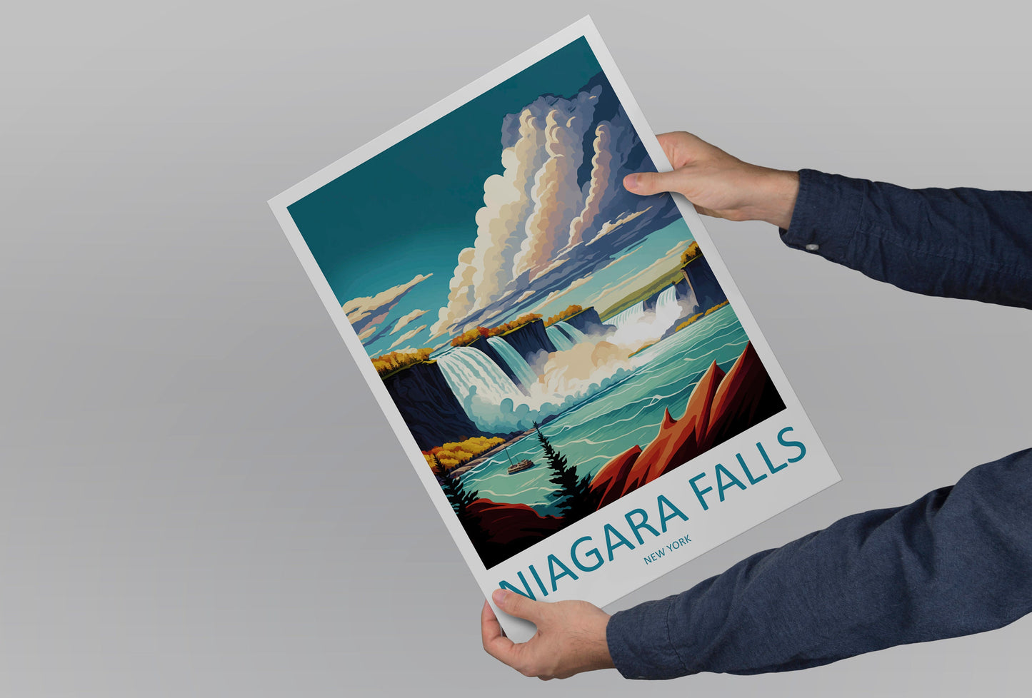 Niagara Falls Travel Print Wall Art Niagara Falls Wall Hanging Home Décor Niagara Falls Gift Art Lovers New York State Art Gift Lover Print