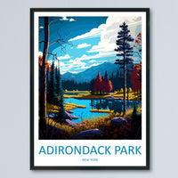 Adirondack Park Travel Print Wall Art Adirondack Park Wall Hanging Home Décor Adirondack Park Gift Art Lovers New York State Art Gift Lover