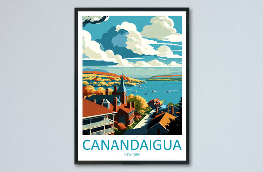 Canandaigua Travel Print Wall Art Canandaigua Wall Hanging Home Décor Canandaigua Gift Art Lovers New York State Art Gift Lover Print