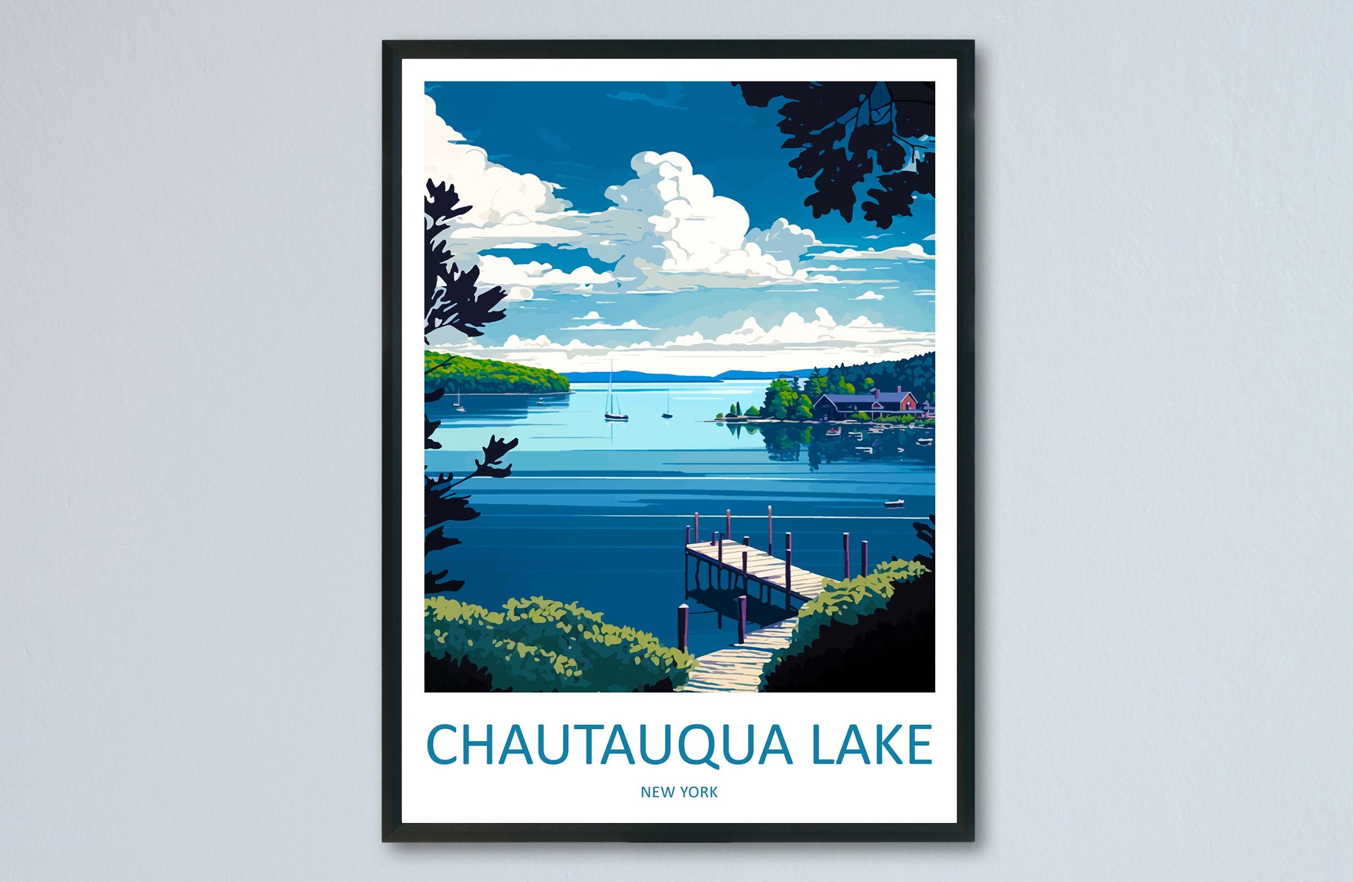 Chautauqua Lake Travel Print Wall Art Chautauqua Lake Wall Hanging Home Décor Chautauqua Lake Gift Art Lovers New York State Art Gift Lover