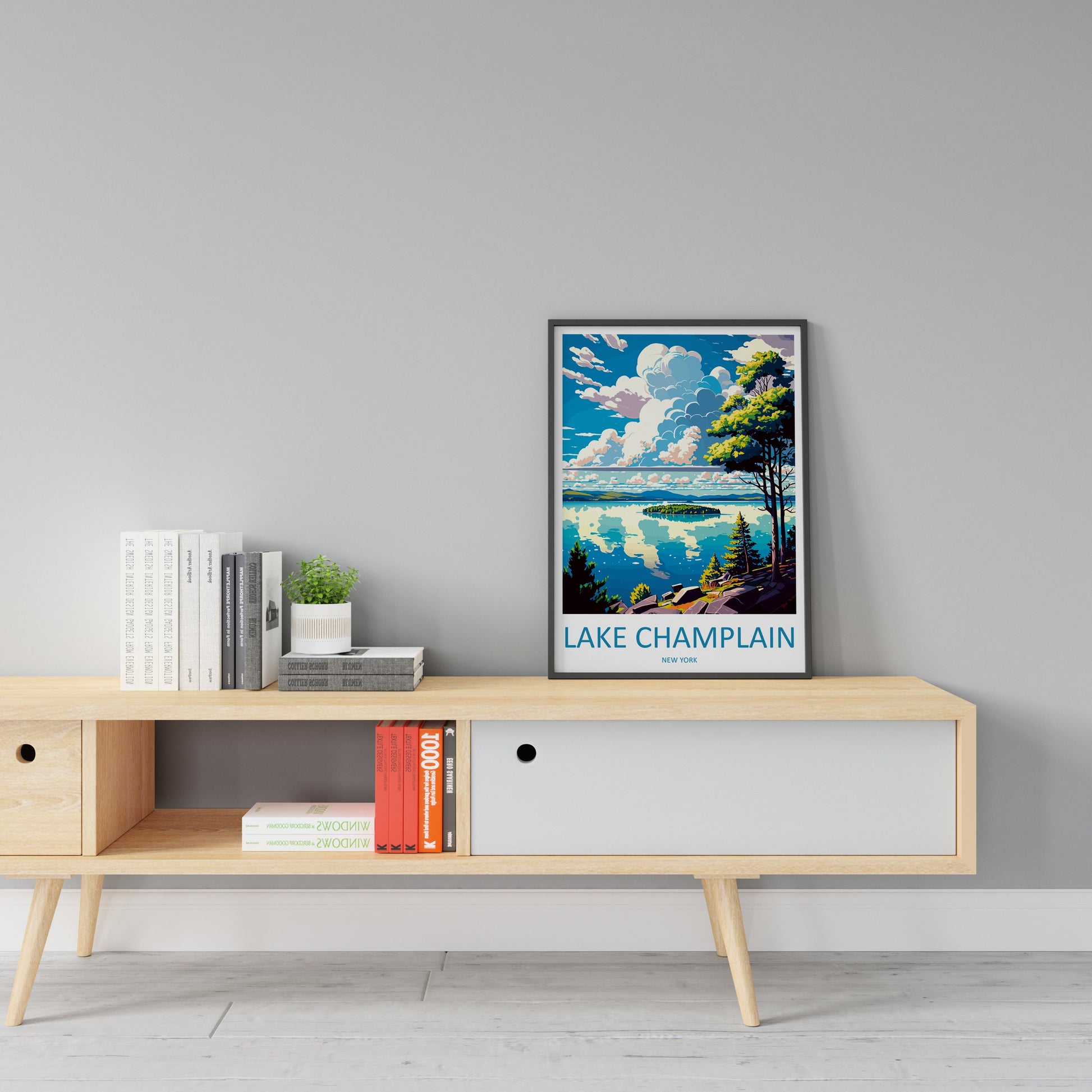 Lake Champlain Travel Print Wall Art Lake Champlain Wall Hanging Home Décor Lake Champlain Gift Art Lovers New York State Art Gift Lover