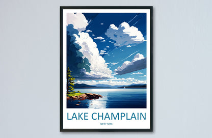 Lake Champlain Travel Print Wall Art Lake Champlain Wall Hanging Home Décor Lake Champlain Gift Art Lovers New York State Art Gift Lover