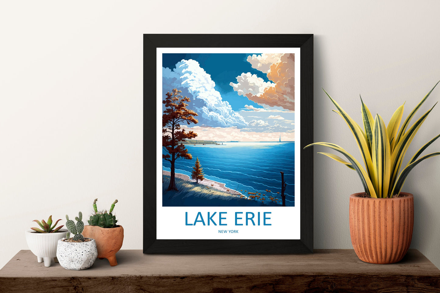 Lake Erie Travel Print Wall Art Lake Erie Wall Hanging Home Décor Lake Erie Gift Art Lovers New York State Art Gift Lover Print