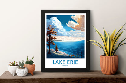 Lake Erie Travel Print Wall Art Lake Erie Wall Hanging Home Décor Lake Erie Gift Art Lovers New York State Art Gift Lover Print