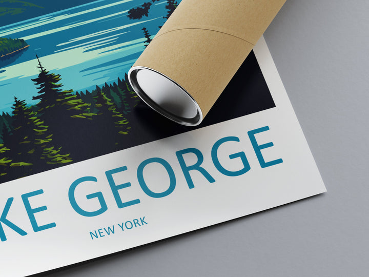 Lake George Travel Print Wall Art Lake George Wall Hanging Home Décor Lake George Gift Art Lovers New York State Art Gift Lover Print