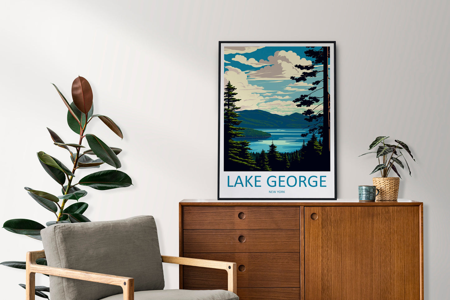 Lake George Travel Print Wall Art Lake George Wall Hanging Home Décor Lake George Gift Art Lovers New York State Art Gift Lover Print