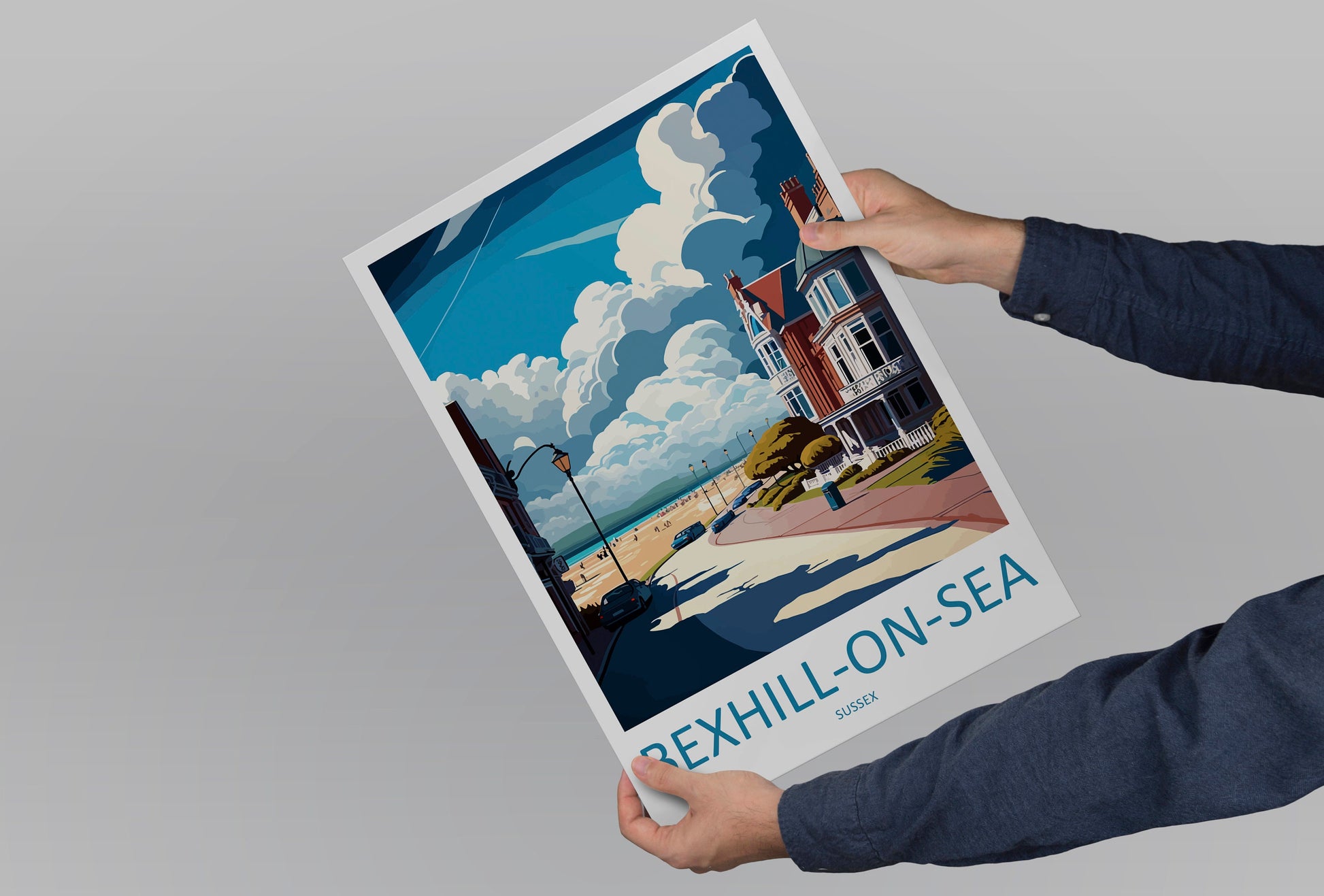 Bexhill-On-Sea Travel Print Wall Art Bexhill-On-Sea Wall Hanging Home Décor Bexhill-On-Sea Gift Art Lovers England Art Lover Gift Print
