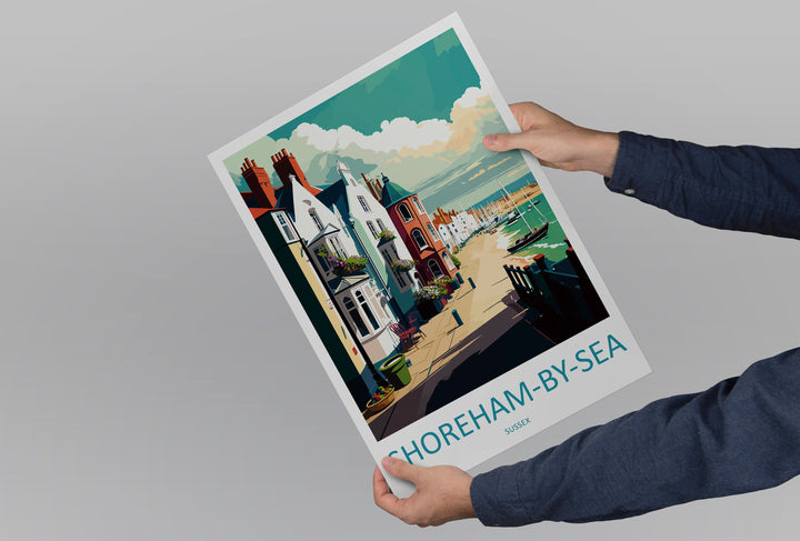 Shoreham-On-Sea Travel Print Wall Art Shoreham-On-Sea Wall Hanging Home Décor Shoreham-On-Sea Gift Art Lovers England Art Lover Gift Print