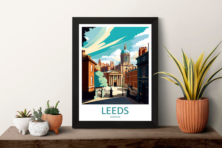 Leeds Travel Print Wall Art Leeds Wall Hanging Home Décor Leeds Gift Art Lovers England Art Lover Gift Print Artwork Yorkshire Art