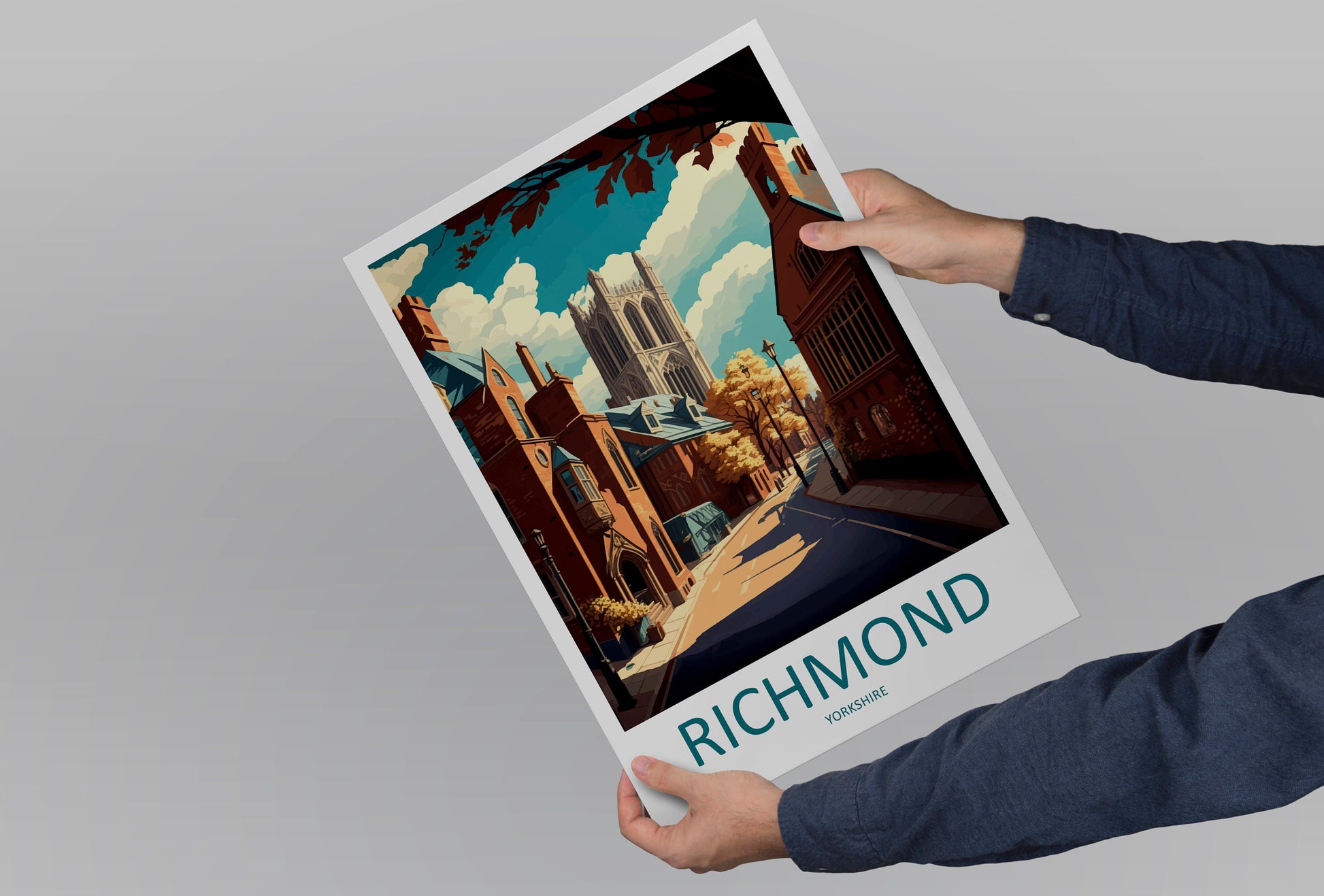 Richmond Travel Print Wall Art Richmond Wall Hanging Home Décor Richmond Gift Art Lovers England Art Lover Gift Print Artwork Yorkshire Art