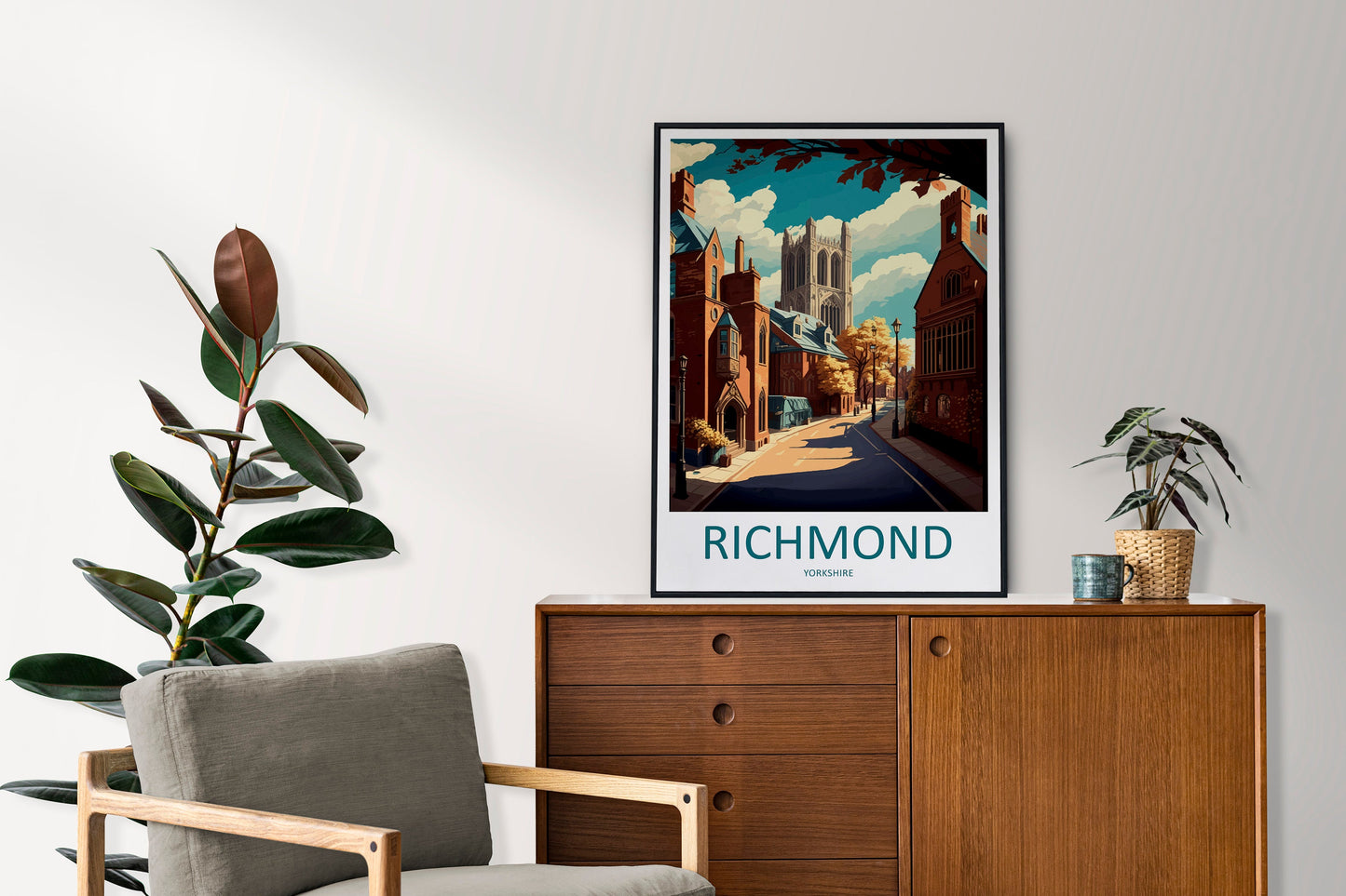 Richmond Travel Print Wall Art Richmond Wall Hanging Home Décor Richmond Gift Art Lovers England Art Lover Gift Print Artwork Yorkshire Art