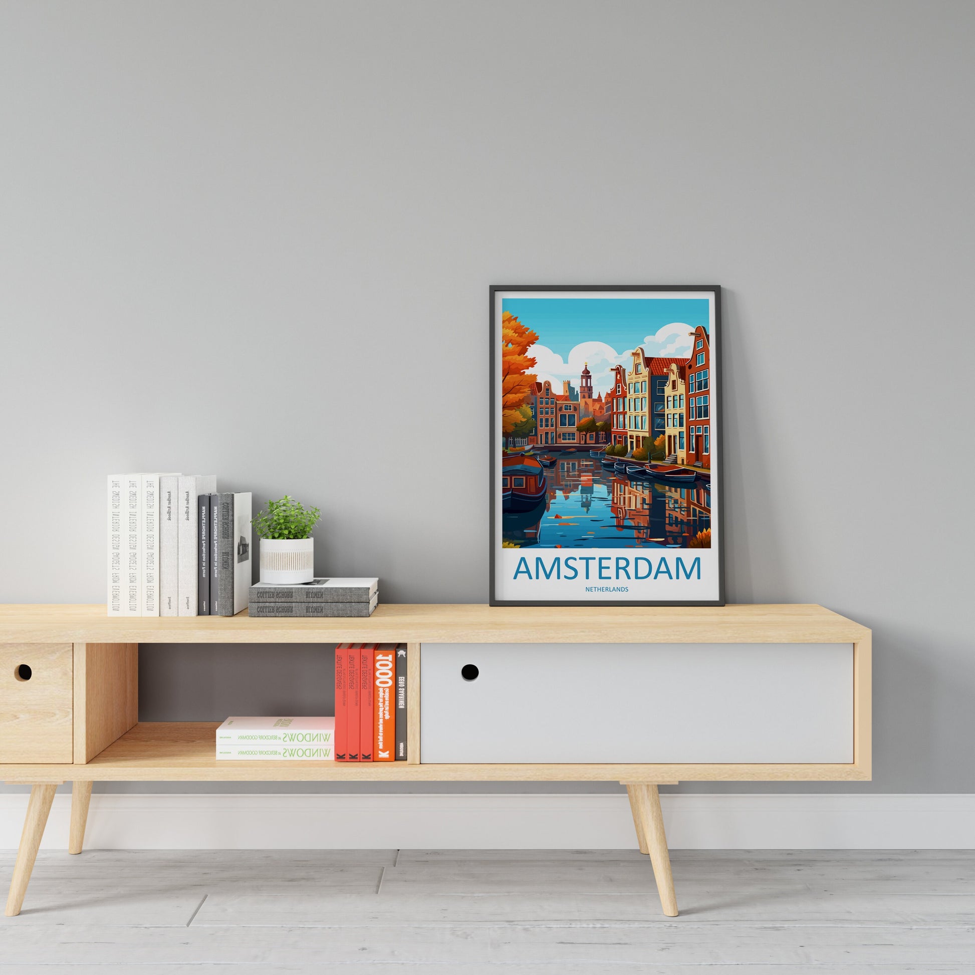 Amsterdam Travel Print Wall Art Amsterdam Wall Hanging Home Décor Amsterdam Gift Art Lovers Netherlands Art Lover Gift Amsterdam Decor