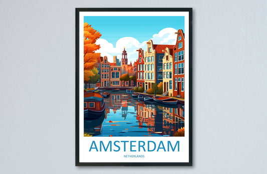 Amsterdam Travel Print Wall Art Amsterdam Wall Hanging Home Décor Amsterdam Gift Art Lovers Netherlands Art Lover Gift Amsterdam Decor