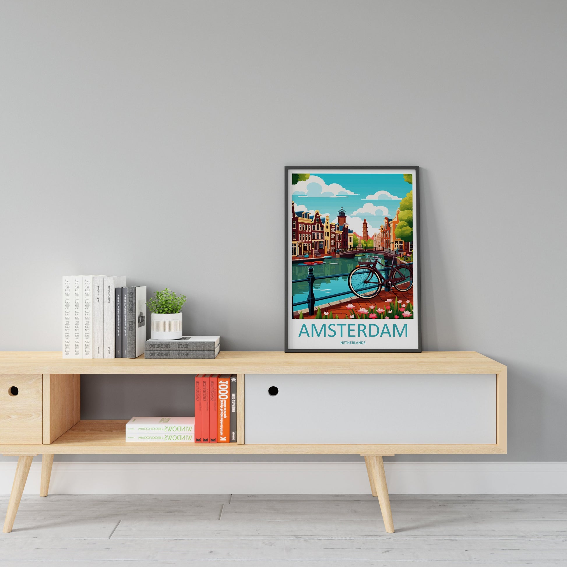 Amsterdam Travel Print Wall Art Amsterdam Wall Hanging Home Décor Amsterdam Gift Art Lovers Netherlands Art Lover Gift Amsterdam Decor