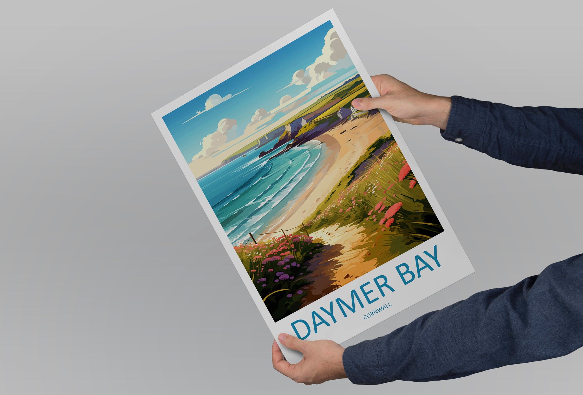 Daymer Bay Travel Print Wall Art Daymer Bay Wall Hanging Home Décor Daymer Bay Gift Art Lovers Cornwall Art Lover Gift Daymer Bay Art Poster