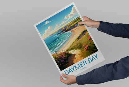 Daymer Bay Travel Print Wall Art Daymer Bay Wall Hanging Home Décor Daymer Bay Gift Art Lovers Cornwall Art Lover Gift Daymer Bay Art Poster