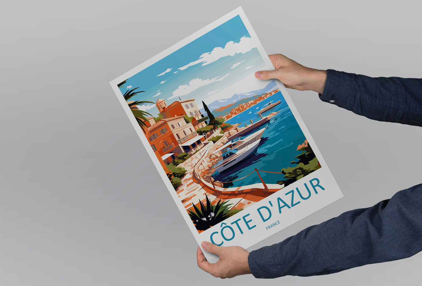 Cote D'azur Travel Print Wall Art Cote D'azur Wall Hanging Home Decor Cote D'azur France Gift Art Lovers Wall Art Print Art Cote D'azur