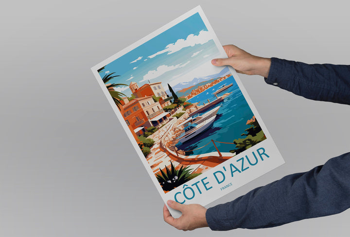 Cote D'azur Travel Print Wall Art Cote D'azur Wall Hanging Home Decor Cote D'azur France Gift Art Lovers Wall Art Print Art Cote D'azur