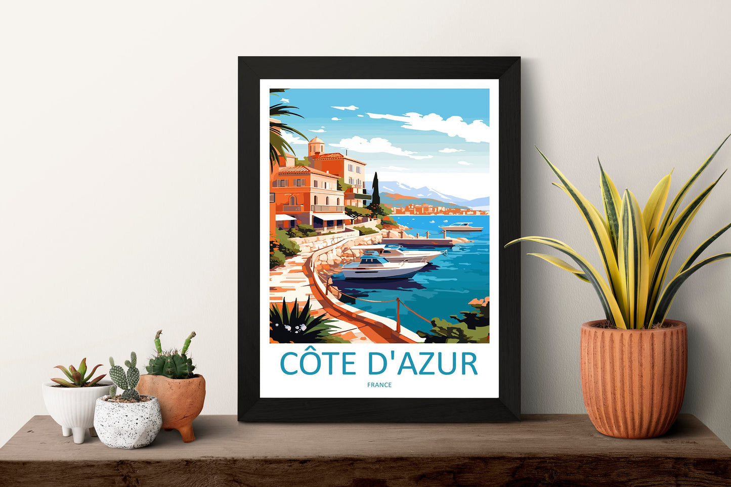 Cote D'azur Travel Print Wall Art Cote D'azur Wall Hanging Home Decor Cote D'azur France Gift Art Lovers Wall Art Print Art Cote D'azur