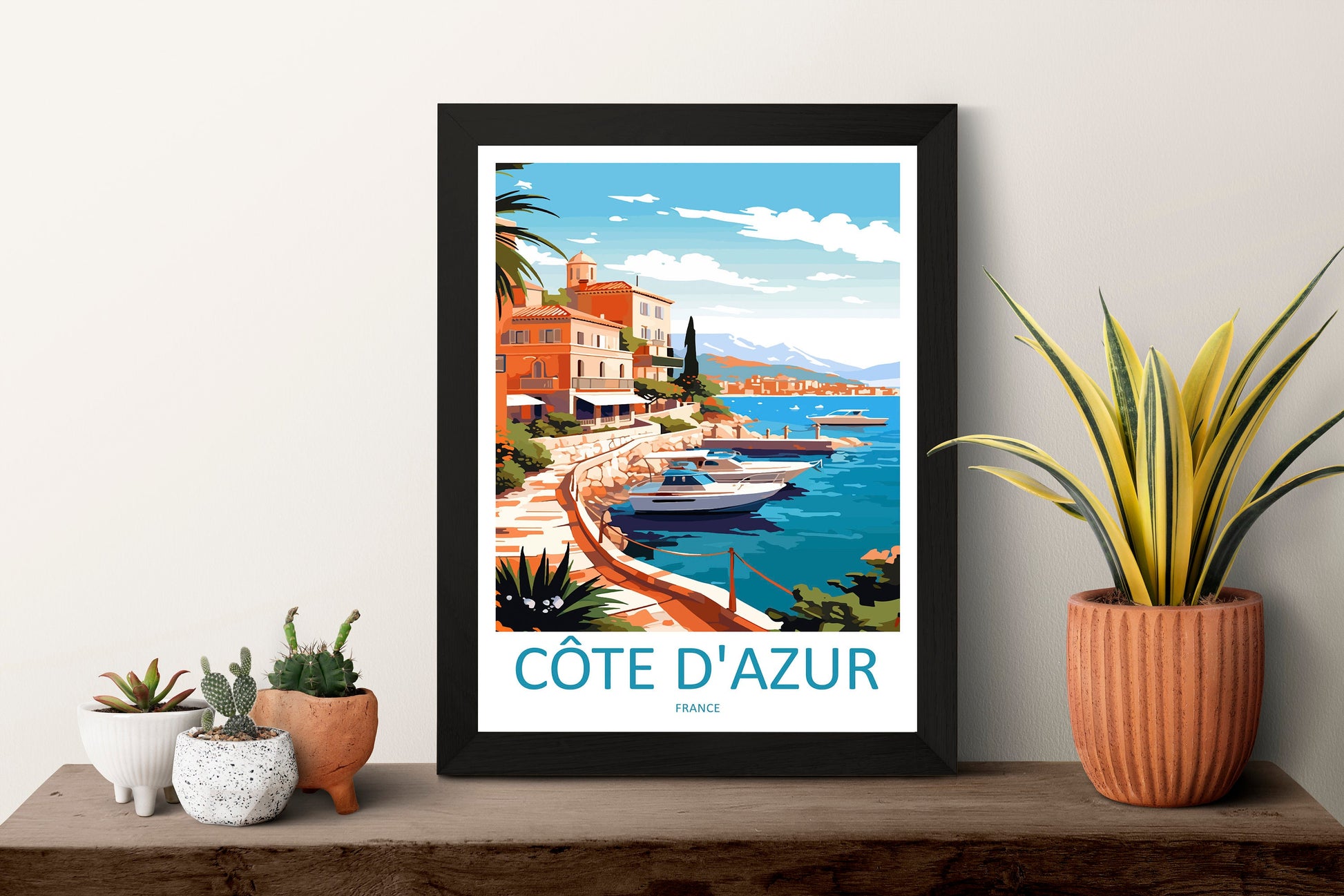 Cote D'azur Travel Print Wall Art Cote D'azur Wall Hanging Home Decor Cote D'azur France Gift Art Lovers Wall Art Print Art Cote D'azur