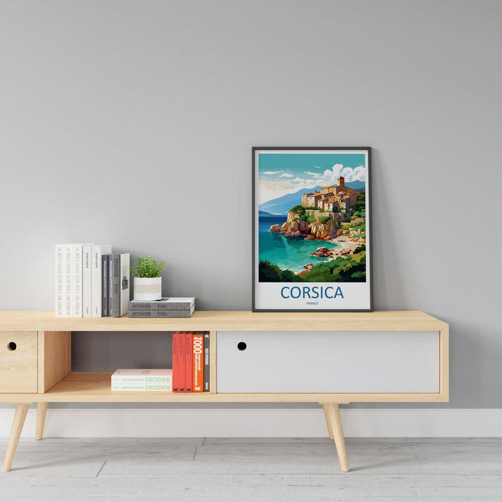Corsica Travel Print Wall Art Corsica Wall Hanging Home Decor Corsica France Gift Art Lovers Wall Art Print Art Corsica Wall art