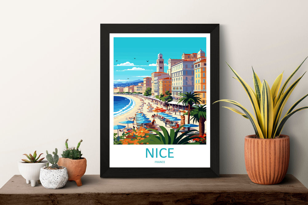 Nice France Print Nice France Home Decor Cityscape Art Print Nice France Wall Art for Travel Enthusiast Gift Wall Hanging Nice France Poster