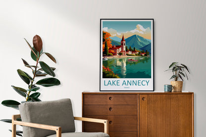 Lake Annecy Travel Print Wall Art Lake Annecy Wall Hanging Home Decor Lake Annecy Gift Art Lovers Wall Art Print Art Lake Annecy Wall Art