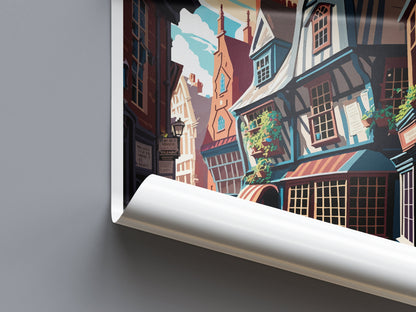 York Travel Print Wall Art York Wall Hanging Home Décor York Gift Art Lovers England Art Lover Gift Print Artwork Yorkshire Art