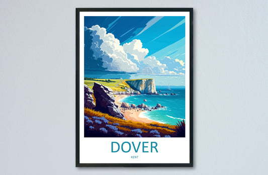 Dover Travel Print Wall Art Dover Wall Hanging Home Décor Dover Gift Art Lovers England Art Lover Gift Print Artwork Kent Art