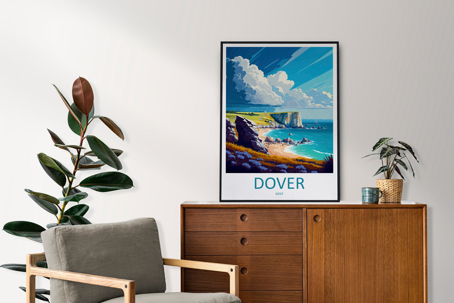 Dover Travel Print Wall Art Dover Wall Hanging Home Décor Dover Gift Art Lovers England Art Lover Gift Print Artwork Kent Art
