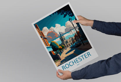 Rochester Travel Print Wall Art Rochester Wall Hanging Home Décor Rochester Gift Art Lovers England Art Lover Gift Print Artwork Kent Art