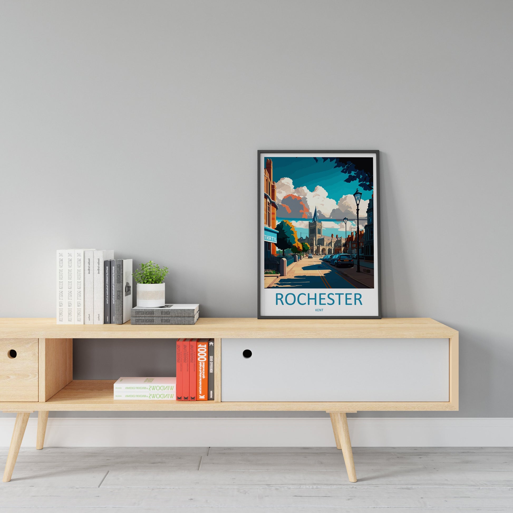Rochester Travel Print Wall Art Rochester Wall Hanging Home Décor Rochester Gift Art Lovers England Art Lover Gift Print Artwork Kent Art