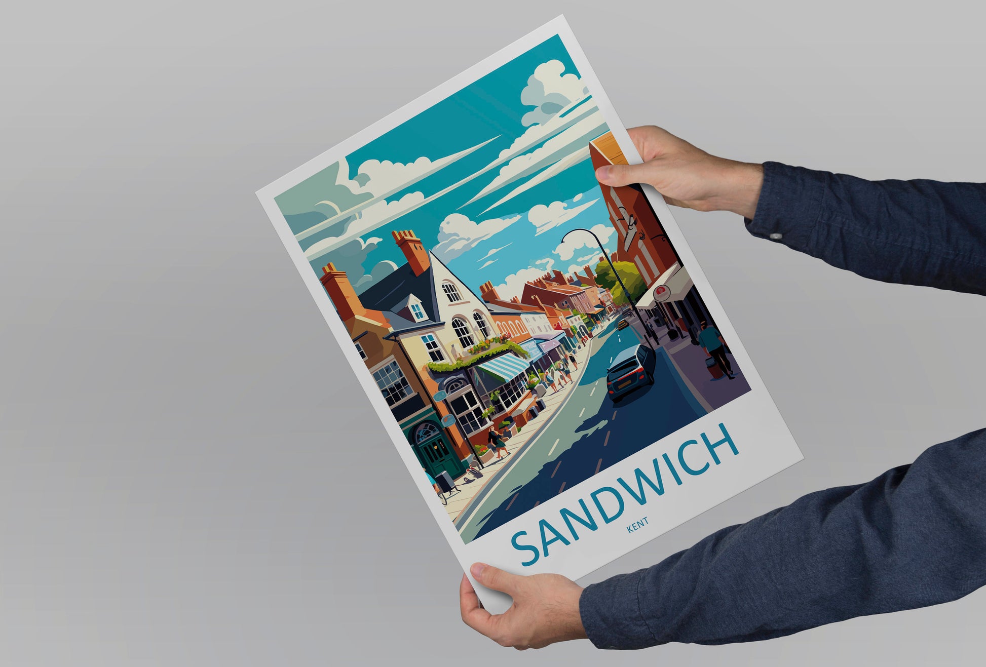 Sandwich Travel Print Wall Art Sandwich Wall Hanging Home Décor Sandwich Gift Art Lovers England Art Lover Gift Print Artwork Kent Art
