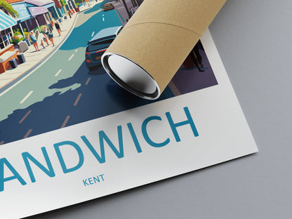 Sandwich Travel Print Wall Art Sandwich Wall Hanging Home Décor Sandwich Gift Art Lovers England Art Lover Gift Print Artwork Kent Art
