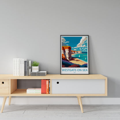 Westgate-On-Sea Travel Print Wall Art Westgate-On-Sea Wall Hanging Home Décor Westgate-On-Sea Gift Art Lovers England Art Lover Gift Print