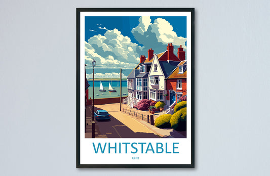 Whitstable Travel Print Wall Art Whitstable Wall Hanging Home Décor Whitstable Gift Art Lovers England Art Lover Gift Print Artwork Kent Art